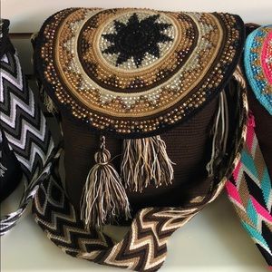 Wayuu handmade bag with crystals